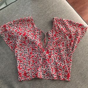 Red Peekaboo Blouse